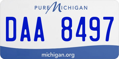 MI license plate DAA8497