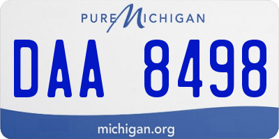 MI license plate DAA8498