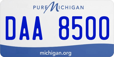 MI license plate DAA8500