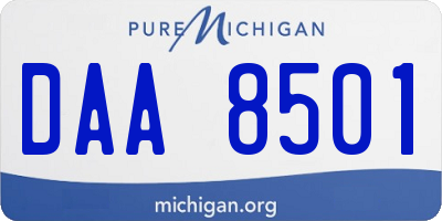 MI license plate DAA8501