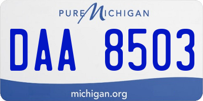 MI license plate DAA8503