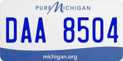 MI license plate DAA8504