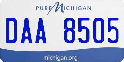 MI license plate DAA8505