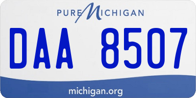 MI license plate DAA8507