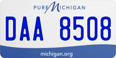 MI license plate DAA8508