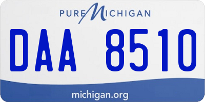 MI license plate DAA8510