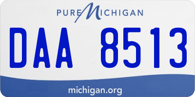 MI license plate DAA8513