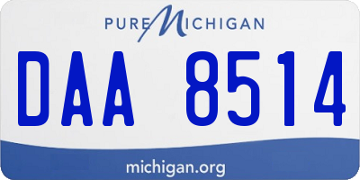 MI license plate DAA8514