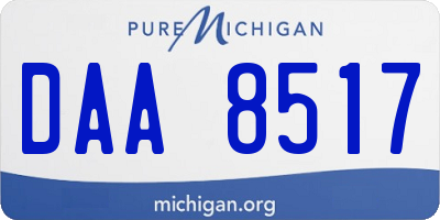 MI license plate DAA8517