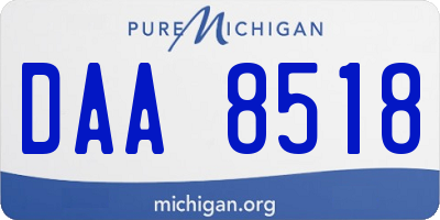 MI license plate DAA8518