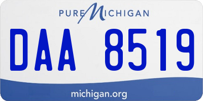 MI license plate DAA8519