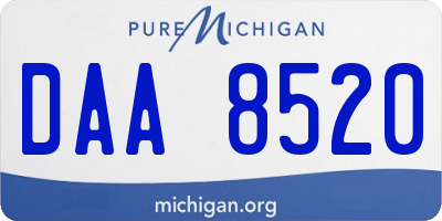MI license plate DAA8520