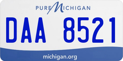 MI license plate DAA8521