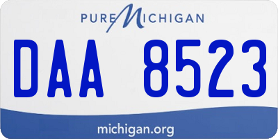 MI license plate DAA8523