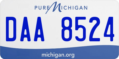 MI license plate DAA8524