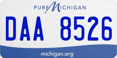 MI license plate DAA8526