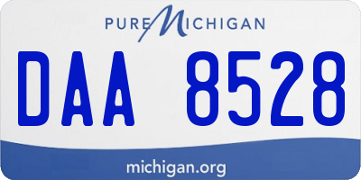 MI license plate DAA8528