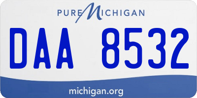 MI license plate DAA8532