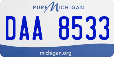 MI license plate DAA8533