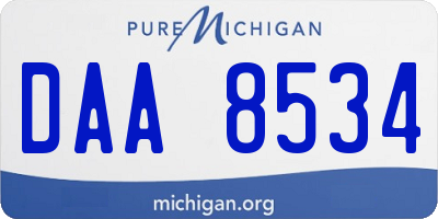 MI license plate DAA8534