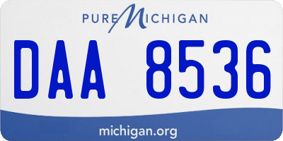 MI license plate DAA8536