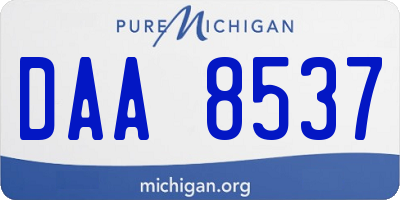 MI license plate DAA8537