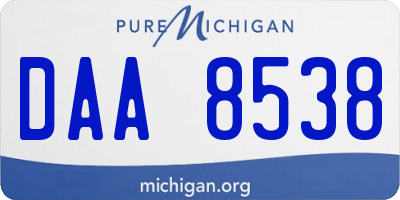 MI license plate DAA8538