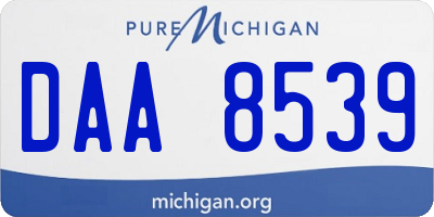 MI license plate DAA8539