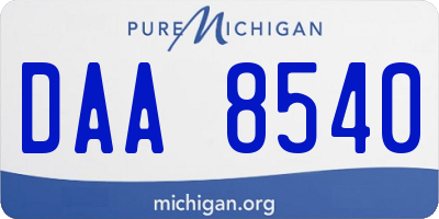 MI license plate DAA8540