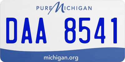 MI license plate DAA8541