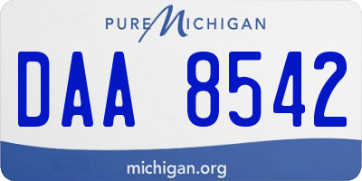 MI license plate DAA8542