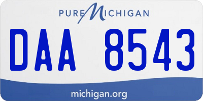 MI license plate DAA8543