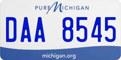 MI license plate DAA8545