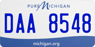 MI license plate DAA8548