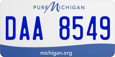 MI license plate DAA8549