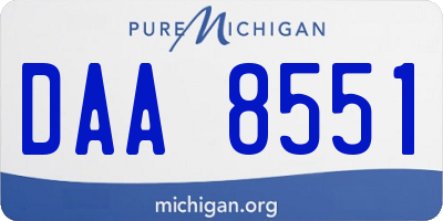 MI license plate DAA8551