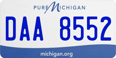 MI license plate DAA8552