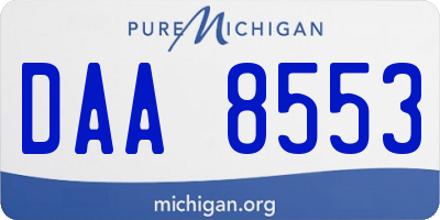 MI license plate DAA8553