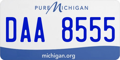 MI license plate DAA8555