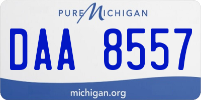 MI license plate DAA8557