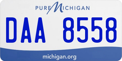 MI license plate DAA8558