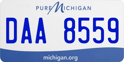 MI license plate DAA8559