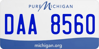 MI license plate DAA8560