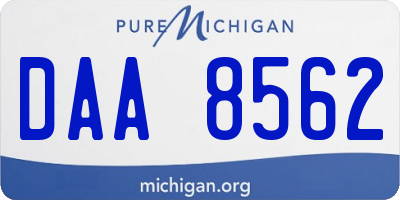 MI license plate DAA8562