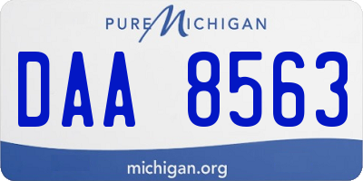 MI license plate DAA8563