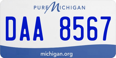 MI license plate DAA8567