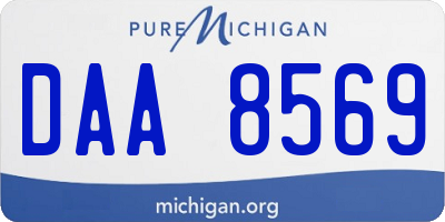 MI license plate DAA8569