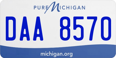 MI license plate DAA8570