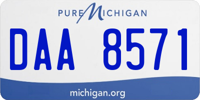 MI license plate DAA8571