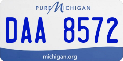 MI license plate DAA8572